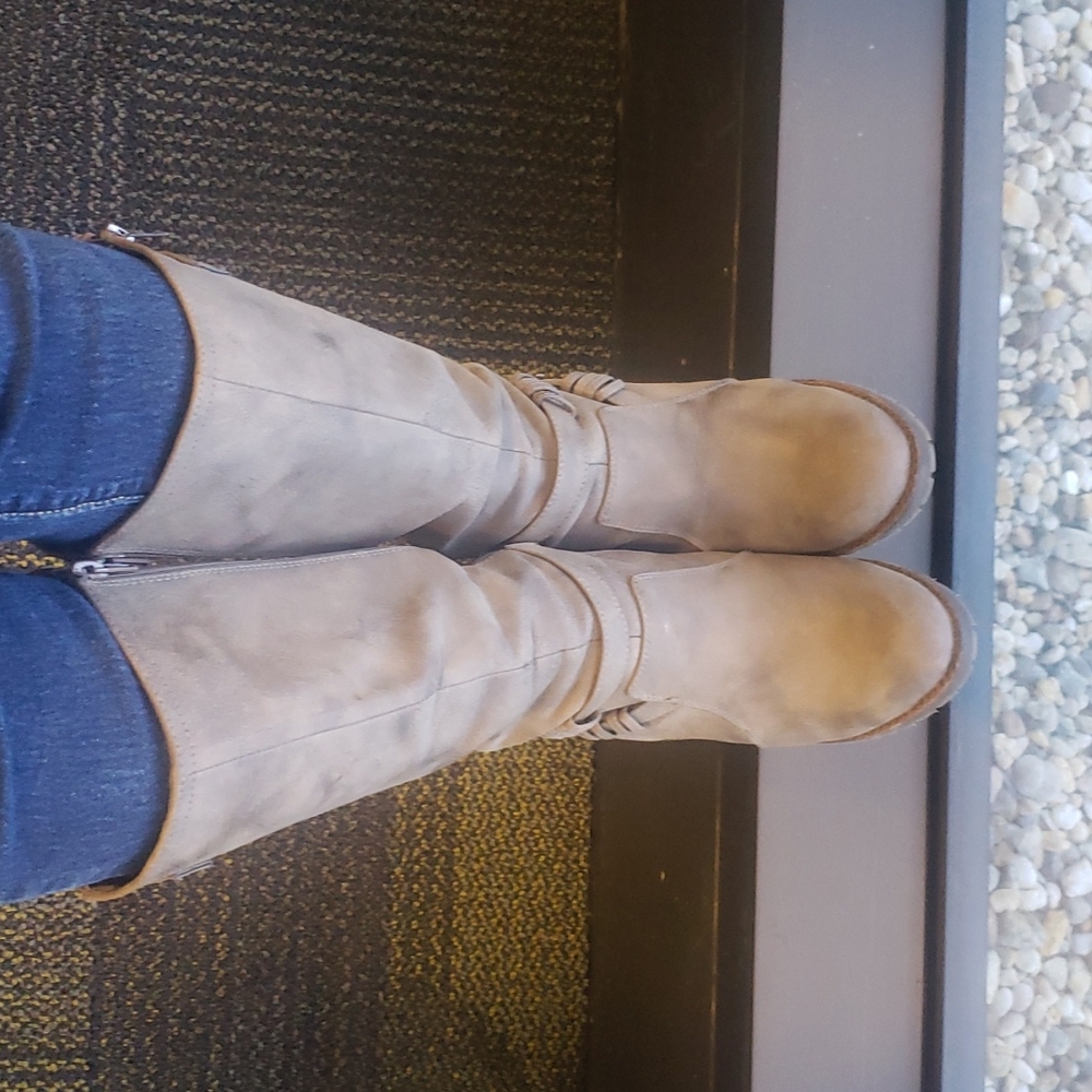 Tall Wedge boot  rubber sole